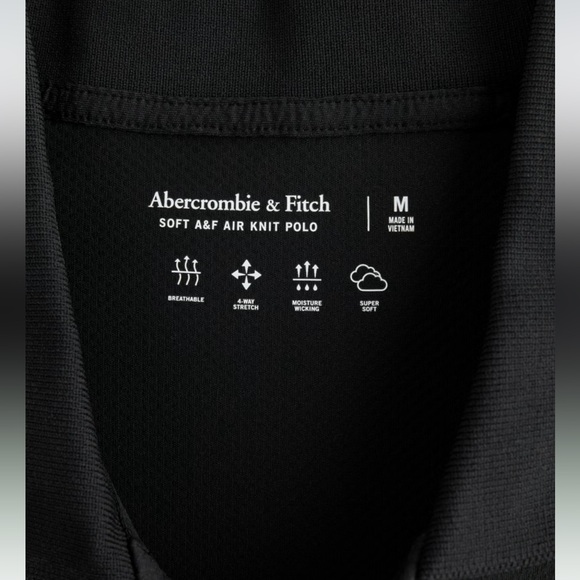 Abercrombie Men's Black Performance Polo - Picture 2 of 7